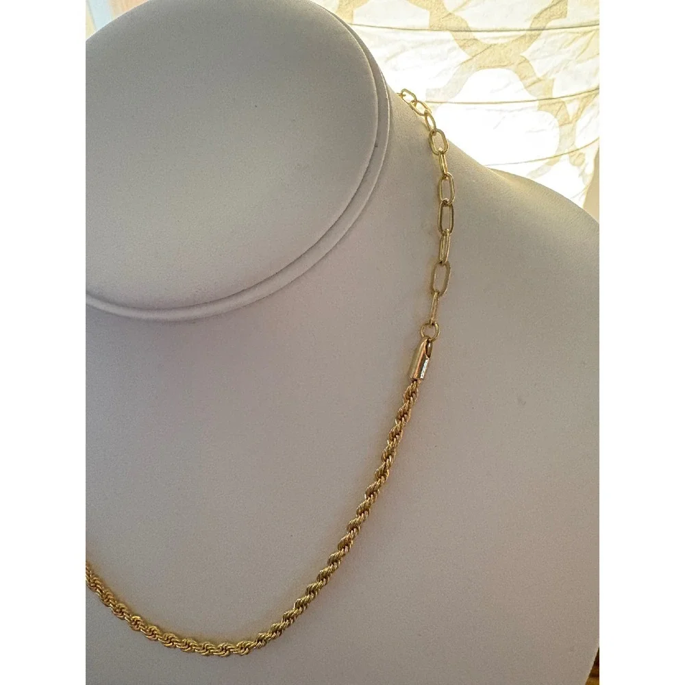 NEW 14k Gold Rhodium S925 Chain Necklace Rope & Paperclip Style Jewelry‎